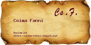 Csima Fanni névjegykártya