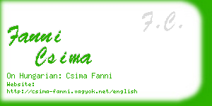 fanni csima business card